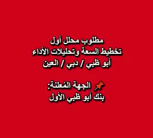 مطلوب محلل أول – تخطيط السعة وتحليلات الأداء