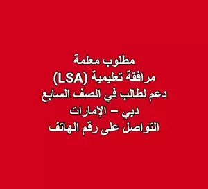 مطلوب معلمة للعمل في الامارات لطالب في الصف السابع