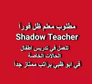 مطلوب Shadow Teacher - معلم ظل – أبوظبي (مدينة شخبوط)