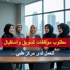 موظفات تسويق واستقبال لمركز طبي