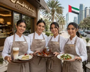 مطلوب 4 موظفات للعملف في كوفي شوب ومطعم في ابو ظبي في الإمارات براتب 3000ديهم شهريآ