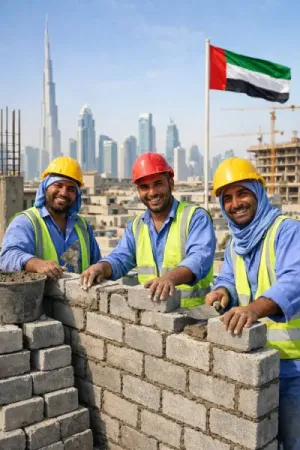 مطلوب صنايعية طابوق وعمال بناء طوب وبلاستر للتوظيف الفوري في دبي الإمارات العربية المتحدة